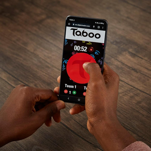 dual gameplay tools: physical squeaker and sand timer plus web-based timer, buzzer, and scorepad