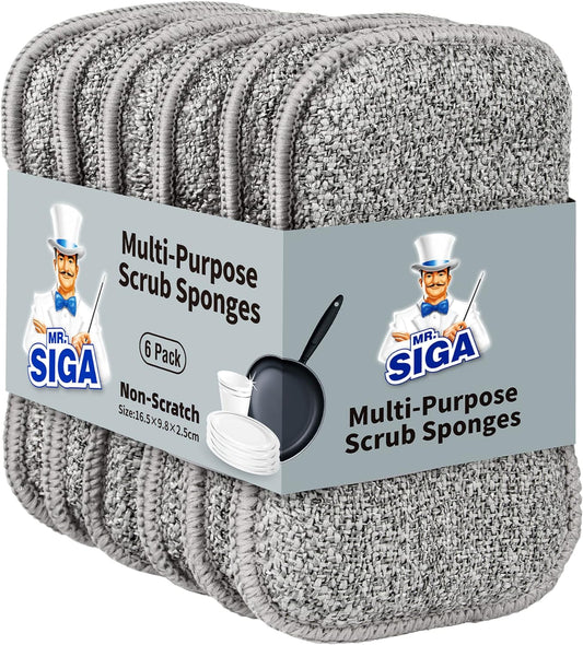 dual-sided construction with microfiber side and nylon scrubber side