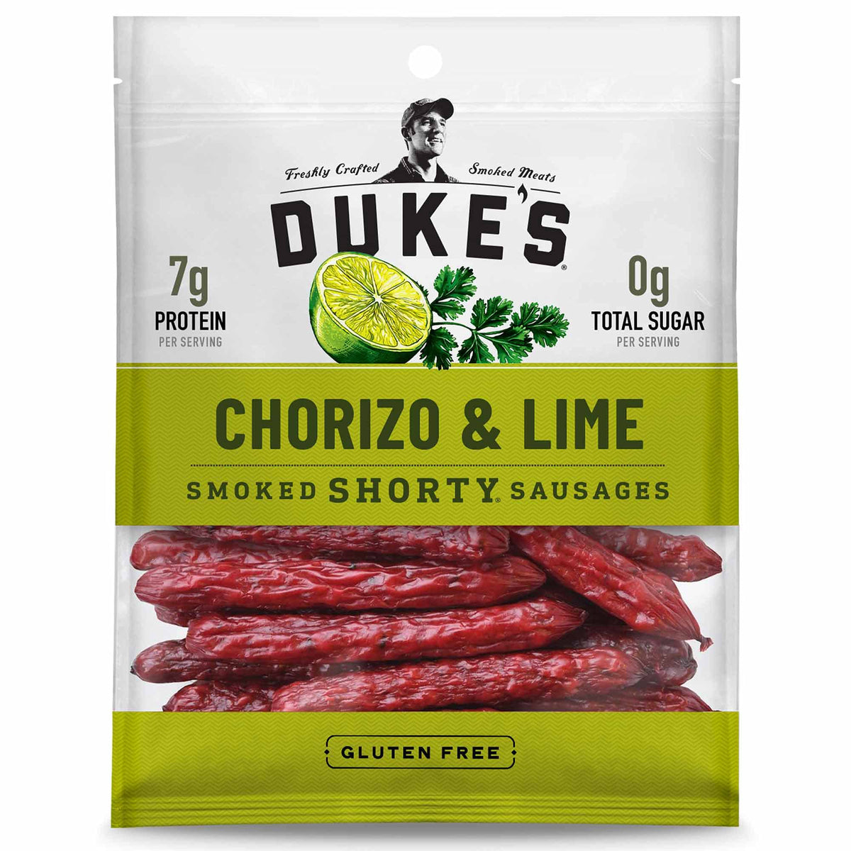 Duke's Pork Chorizo & Lime Smoked Shorty Sausages, 7g Protein Per Serving, 5 oz.