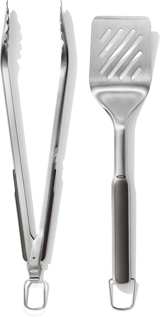 durable stainless steel turner with wide, beveled head for sliding under food