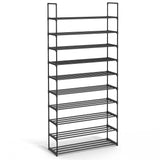 SONGMICS Shoe Rack 3-Tier – Room-Enhancing Storage, Grey Metal Shoe Organizer for Mudrooms