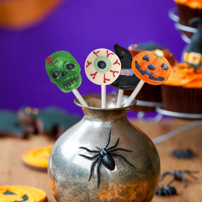 Dye-Free Halloween Lollipops Individually Wrapped Festive Trick-or-Treat Gift Box for Kids and Holiday Gifting