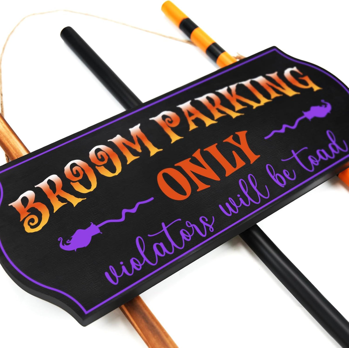 each broom features a unique styling for visual variety