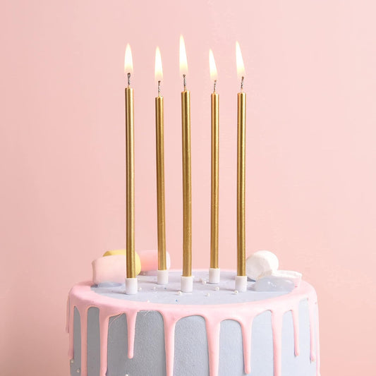 each candle includes a drip-protective candle holder