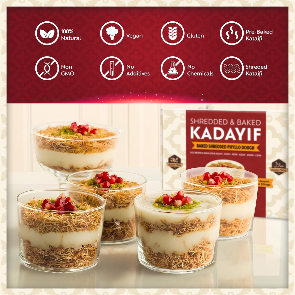 Eastanbul Baked Kataifi Threads – Luxury Turkish Pastry Base for Gourmet Muhallebi and Decadent Chocolate Bars
