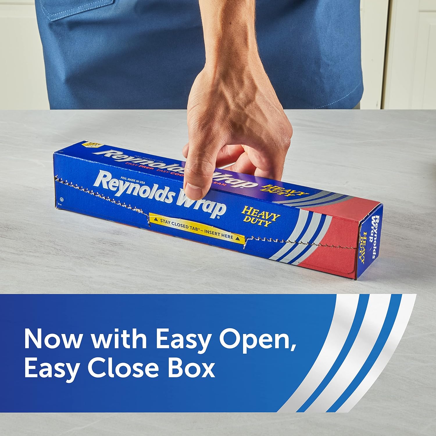 easy open and stay close tab on the dispenser box for secure storage