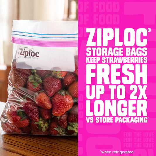 easyguide texture along sandwich and snack bag zippers for tactile sealing confidence