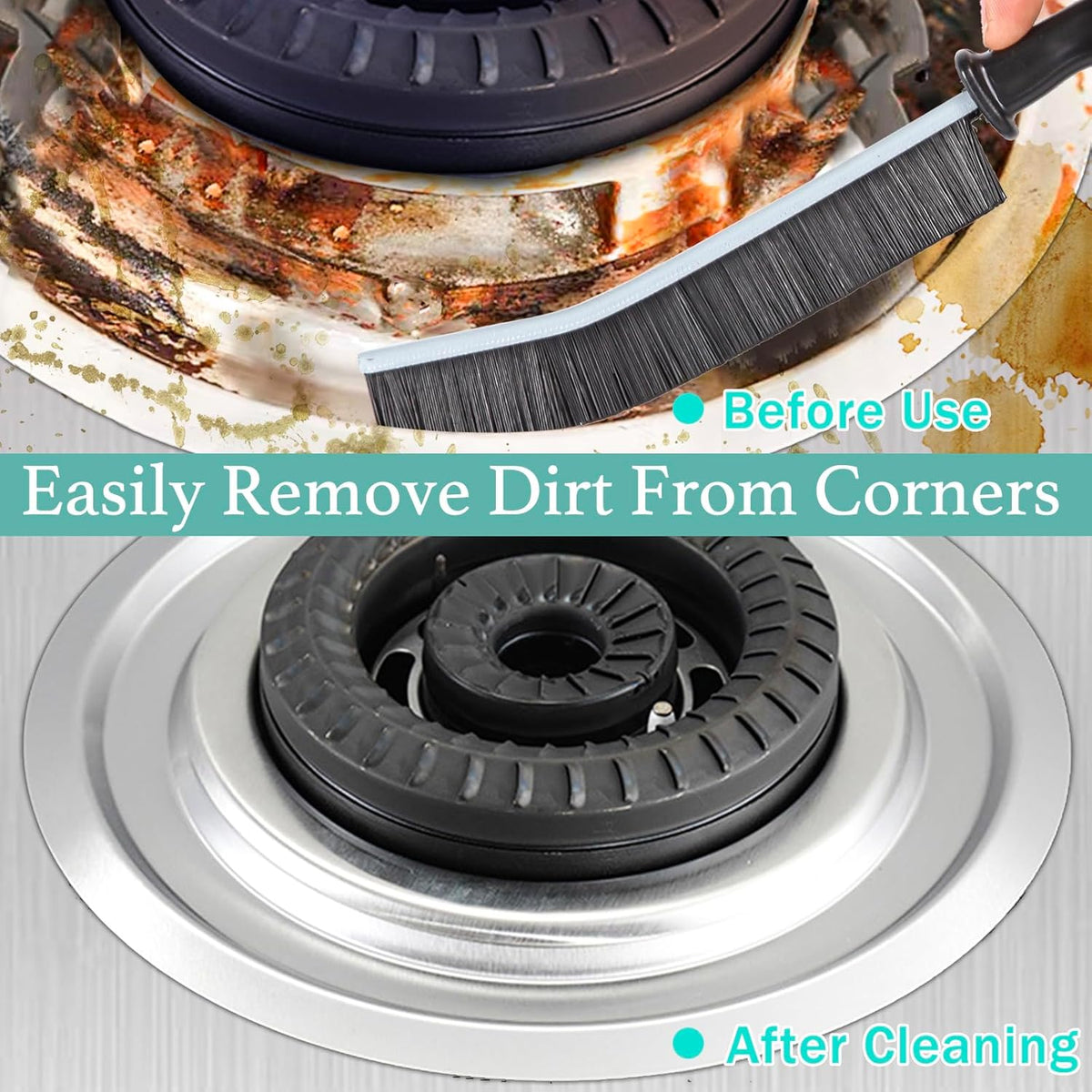 ECOZAY Crevice Cleaning Brush – Efficient 3-Pack for Faster Bathroom and Kitchen Turnover