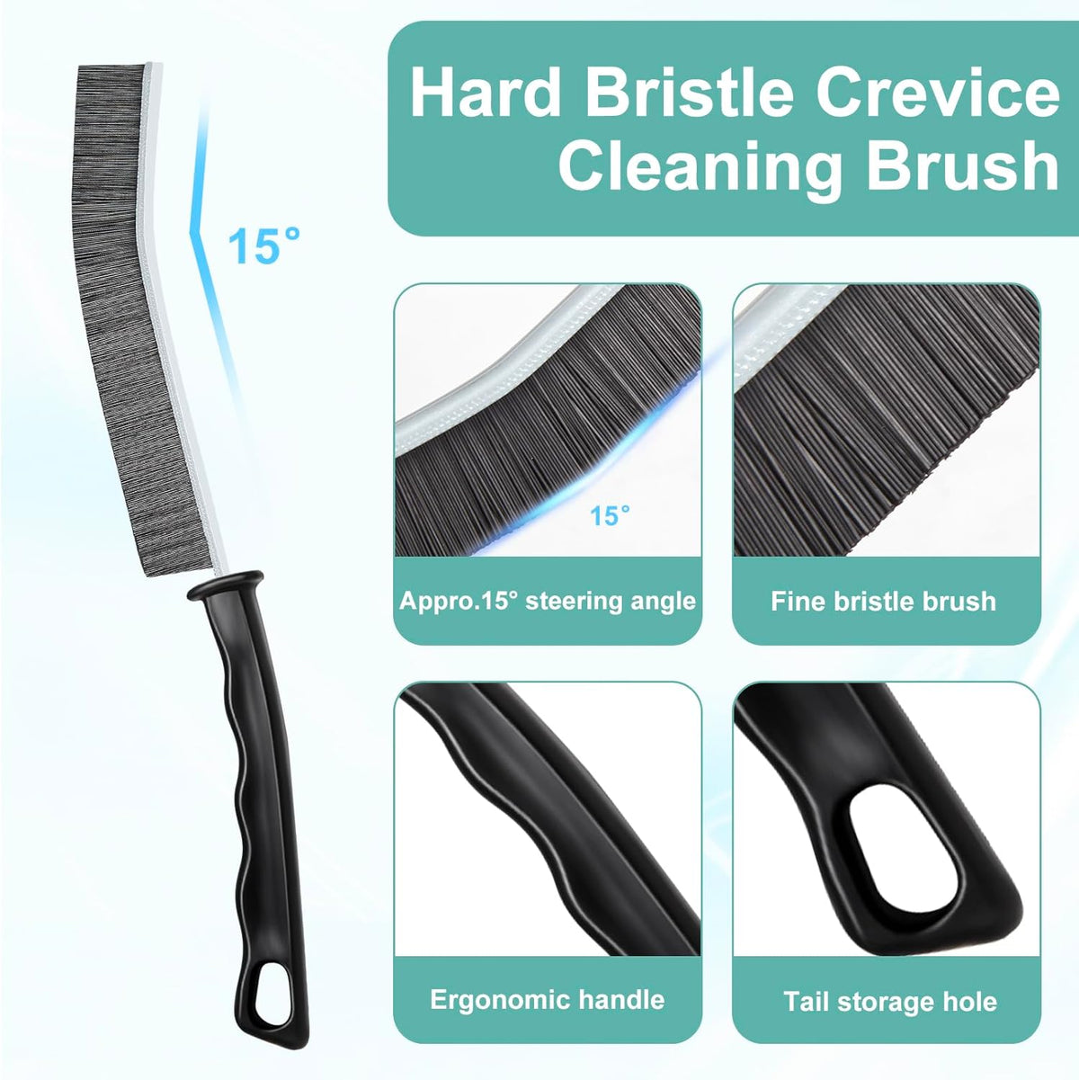 ECOZAY Crevice Cleaning Brush – Efficient 3-Pack for Faster Bathroom and Kitchen Turnover