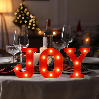 EDYCON LED Love and Joy Letters – Modern Bedroom Accent Light for Apartment Shelves and Nightstands