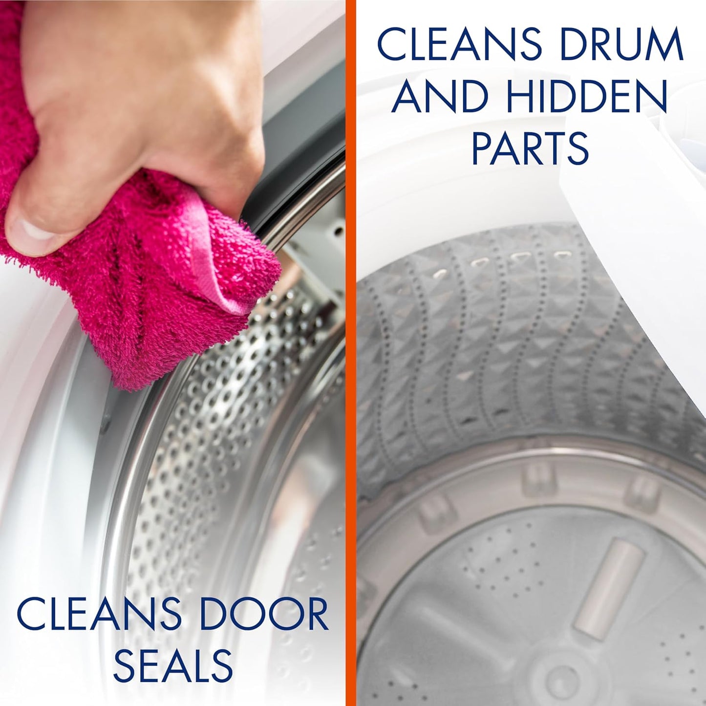 effective on door seals, gaskets, and detergent drawers in addition to the drum