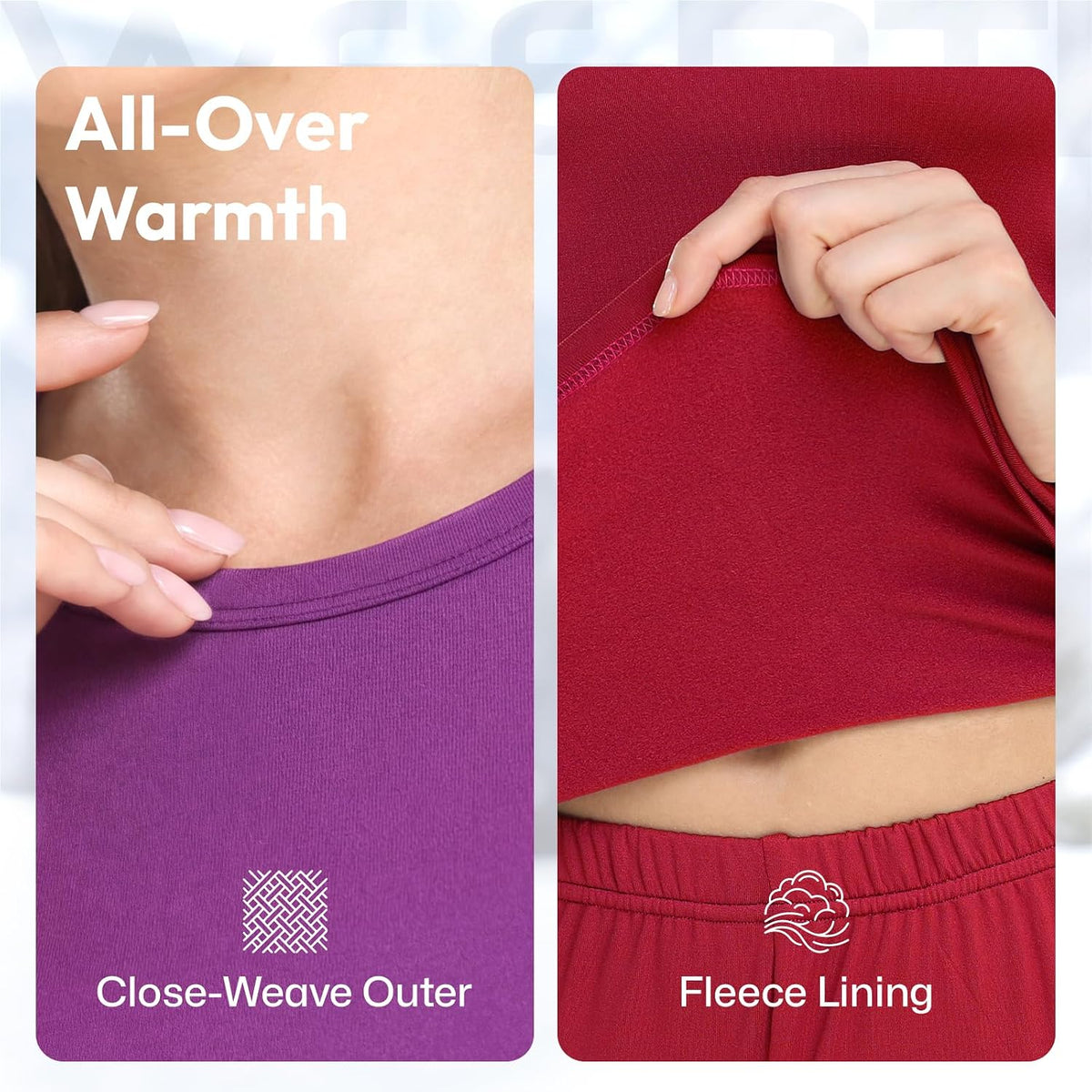 elastic waistband on bottoms for comfortable all-day wear