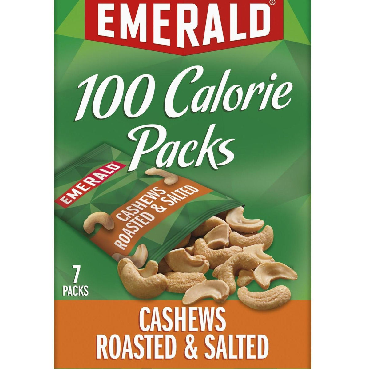 Emerald Nuts Roasted and Salted Cashews 7ct – Individually Wrapped School Safe Snack for Carpool, Lunchbox, and Playdate
