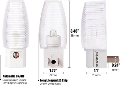 Emotionlite LED Nightlight for Toddlers – Hallway and Bathroom Path Light, Auto On/Off Sensor, 4-Pack