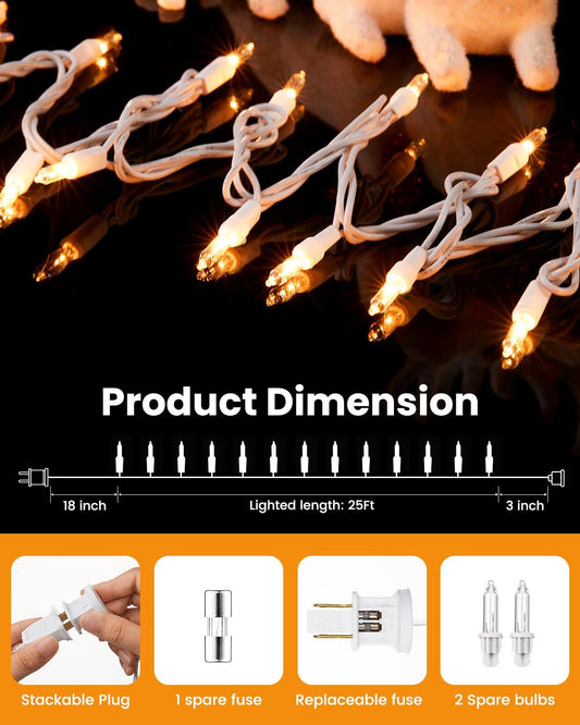 end-to-end connectable for up to 5 light strings