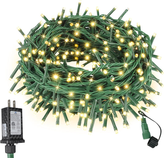 end-to-end male/female safety plugs with 10 ft lead, 76 ft total length on the 200 led model