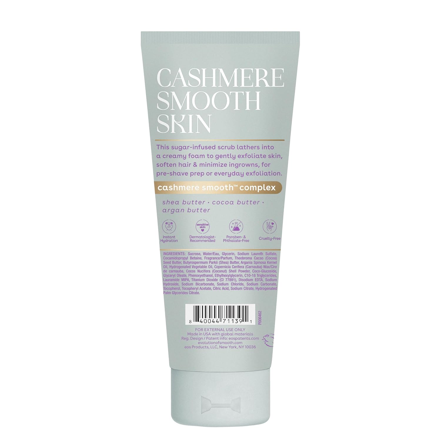 eos Cashmere Vanilla Cashmere Pre-Shave Scrub – Thoughtful Birthday Gift for Women Who Love Vanilla Body Care and Smooth Skin