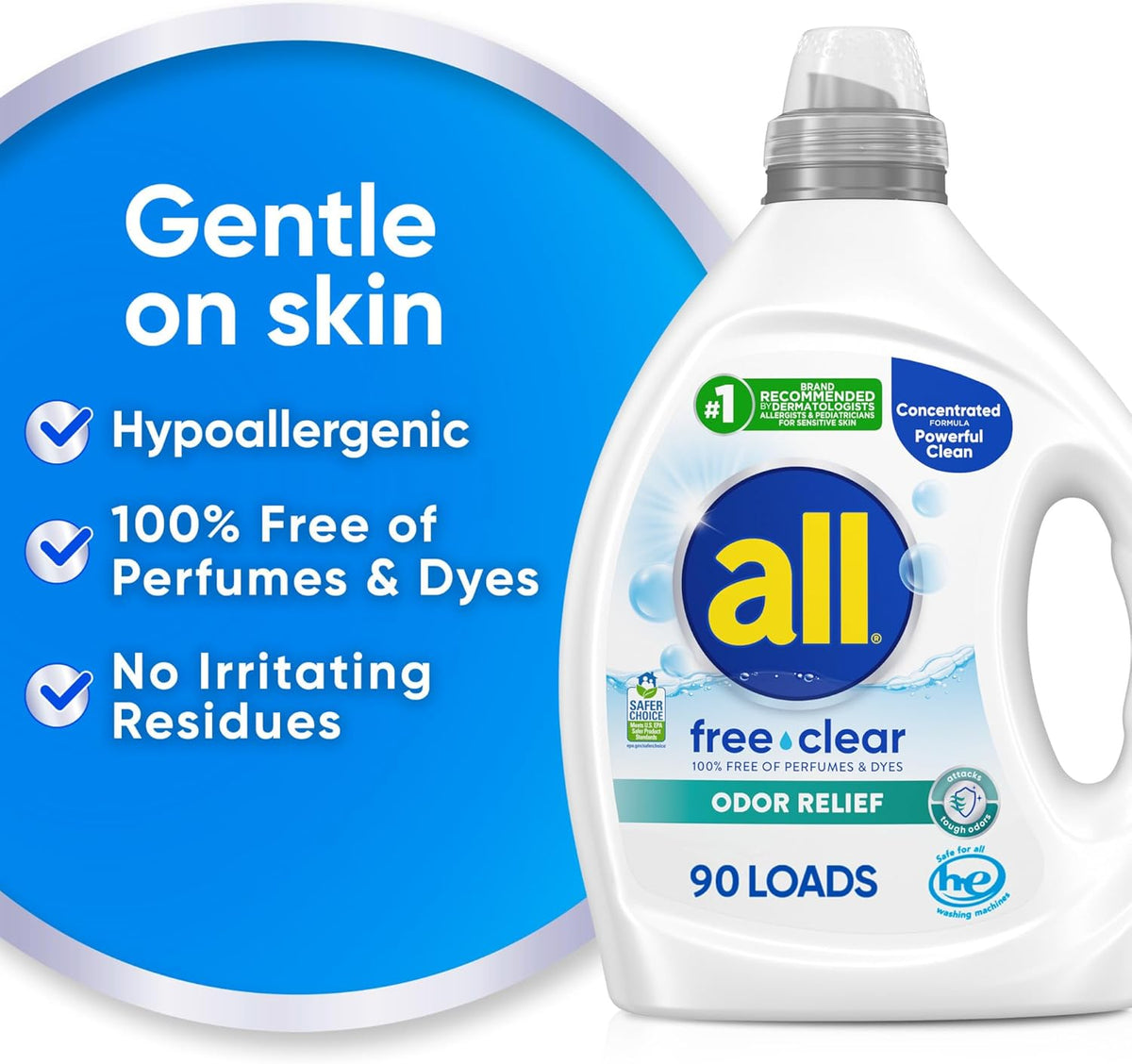 epa safer choice certified with biodegradable surfactants and no phosphates