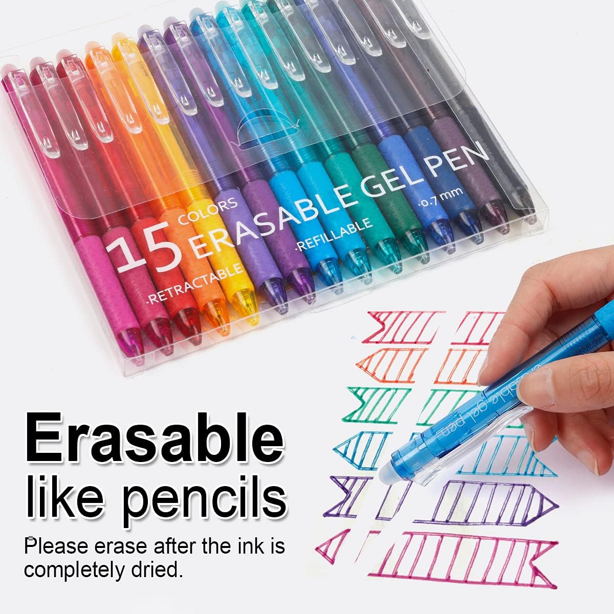 erasable thermo-sensitive gel ink with integrated top eraser
