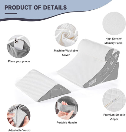 ergonomic triangular shape contoured to the natural curve of the spine