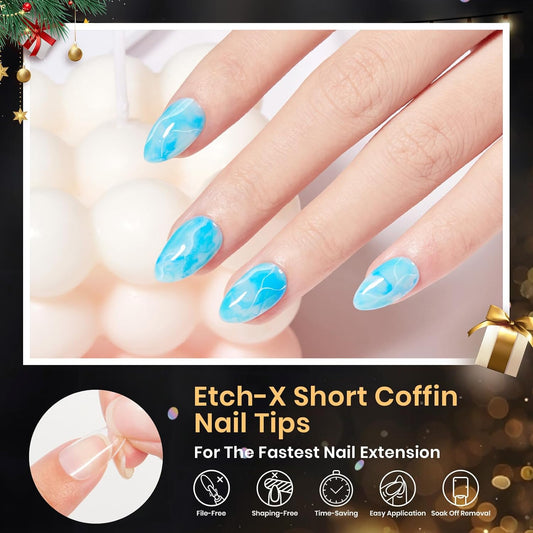 etch-x technology with etched inner surface for stronger gel adhesion and natural blending