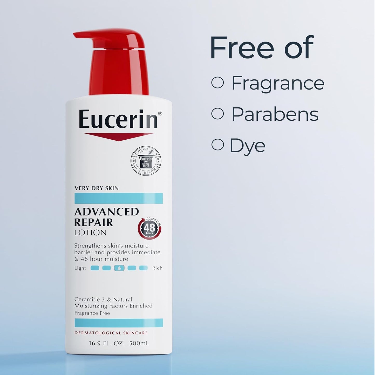 Eucerin Advanced Repair Body Lotion – Clean Formula, Fragrance-Free Daily Moisturizer