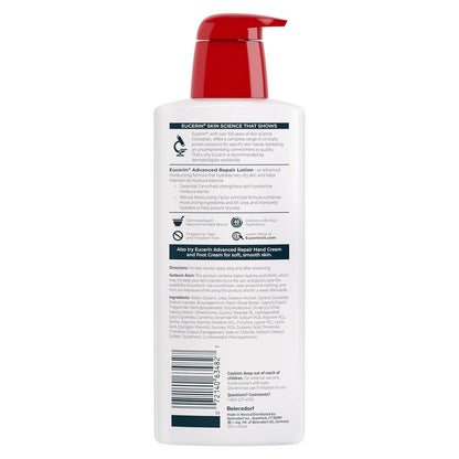 Eucerin Advanced Repair Body Lotion – Clean Formula, Fragrance-Free Daily Moisturizer