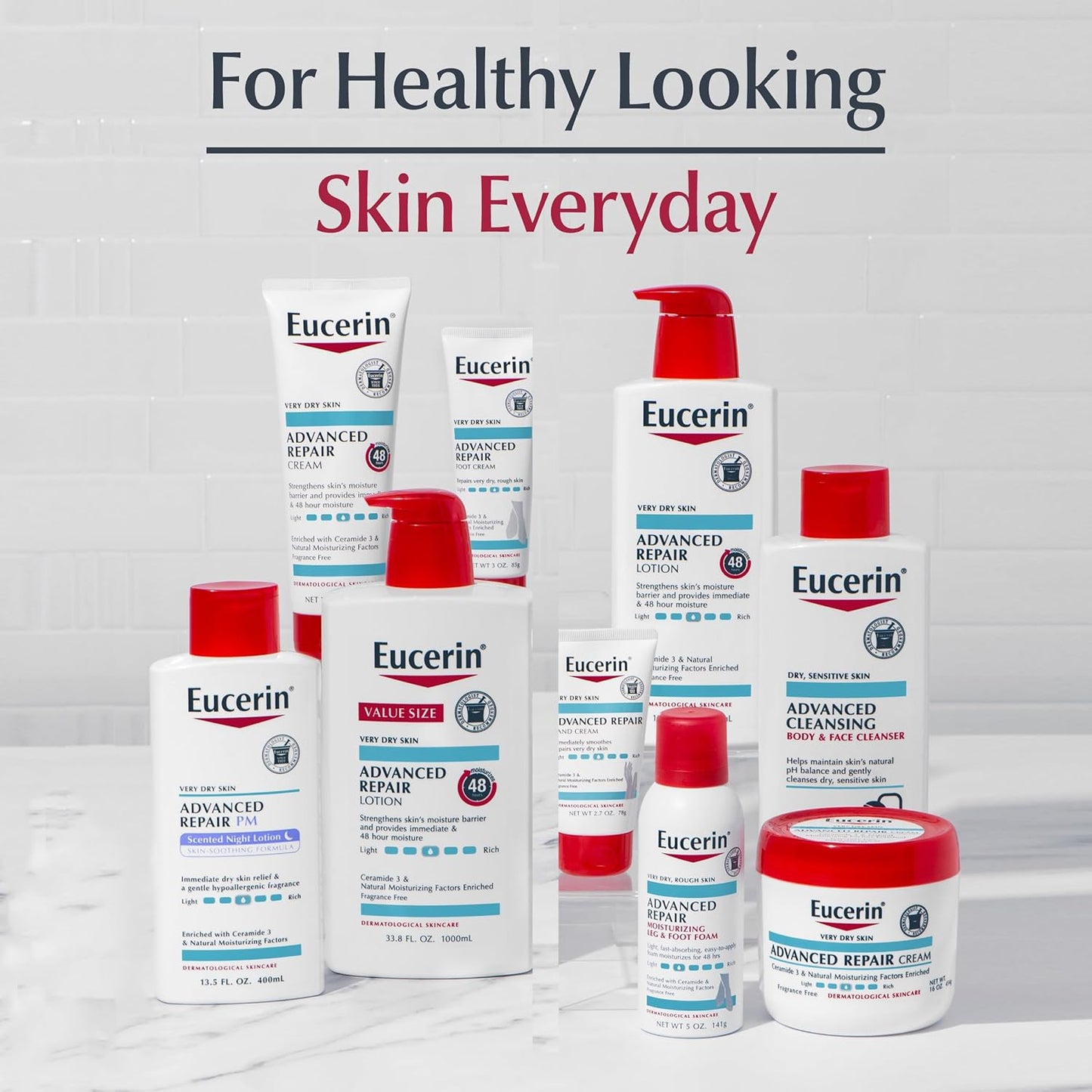 Eucerin Advanced Repair Cleanser – Calming Daily Wash for Sensitive Skin, Mindful Shower Ritual