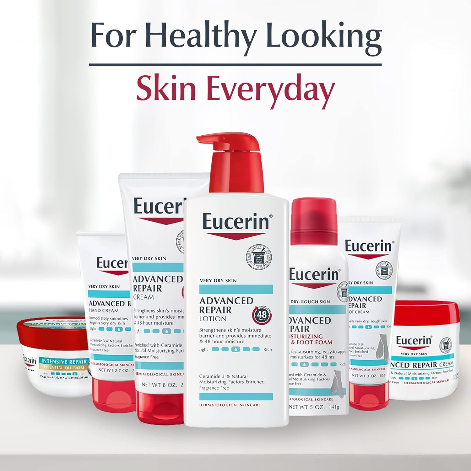 Eucerin Advanced Repair Foot Cream – Nightly Self-Care Ritual for Dry, Cracked Heels, Urea-Enriched 3 oz Tube, Pack of 3