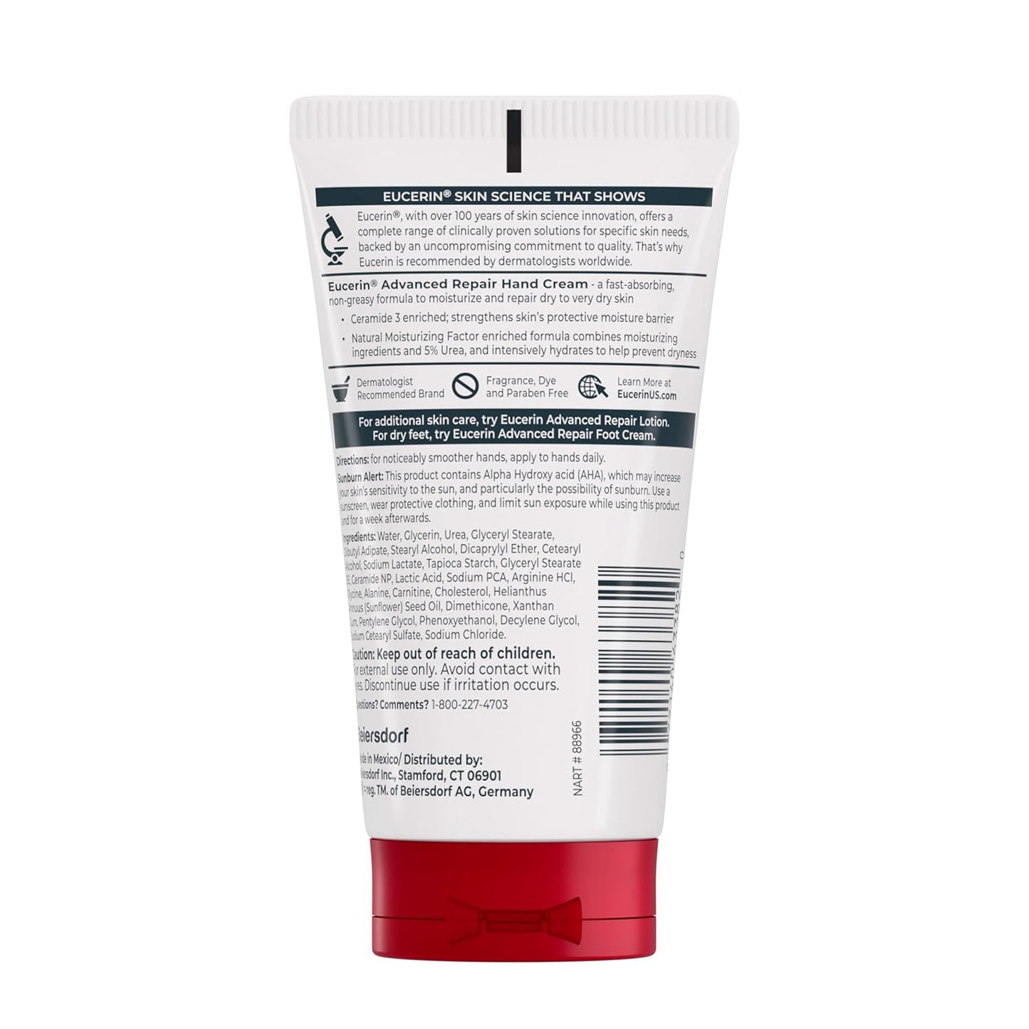 Eucerin Advanced Repair Hand Cream – Portable Tube for Camping & Outdoor Adventures