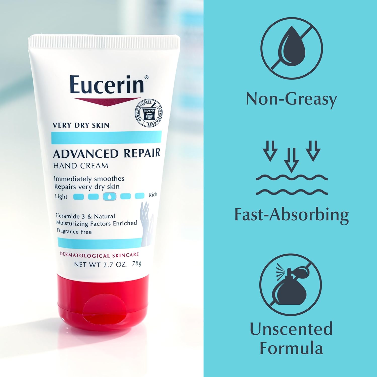 Eucerin Advanced Repair Hand Cream – Portable Tube for Camping & Outdoor Adventures