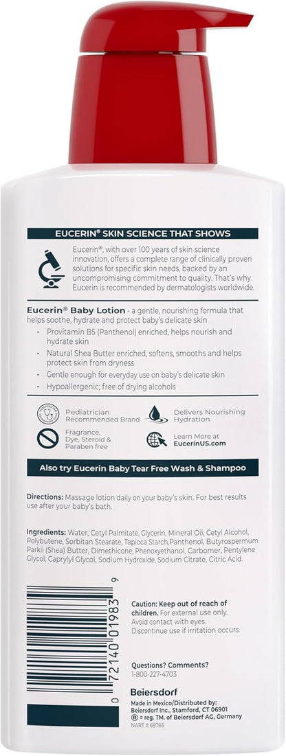 Eucerin Baby Body Lotion – Gentle Nursery Skincare for Sensitive and Eczema-Prone Infant Skin, 13.5 Fl Oz