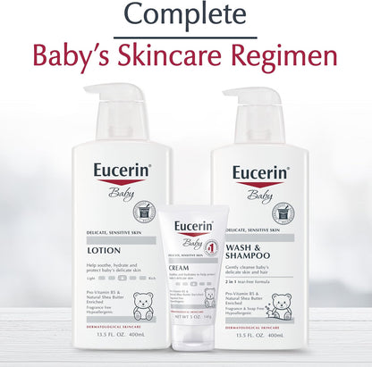 Eucerin Baby Body Lotion – Gentle Nursery Skincare for Sensitive and Eczema-Prone Infant Skin, 13.5 Fl Oz