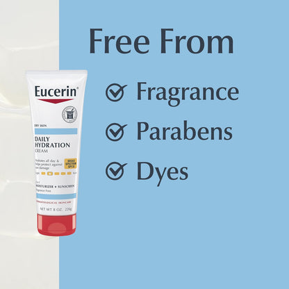 Eucerin Daily Hydration SPF 30 Body Cream – Mindful Morning Moisturizer for Dry, Sensitive Skin, 8 Oz