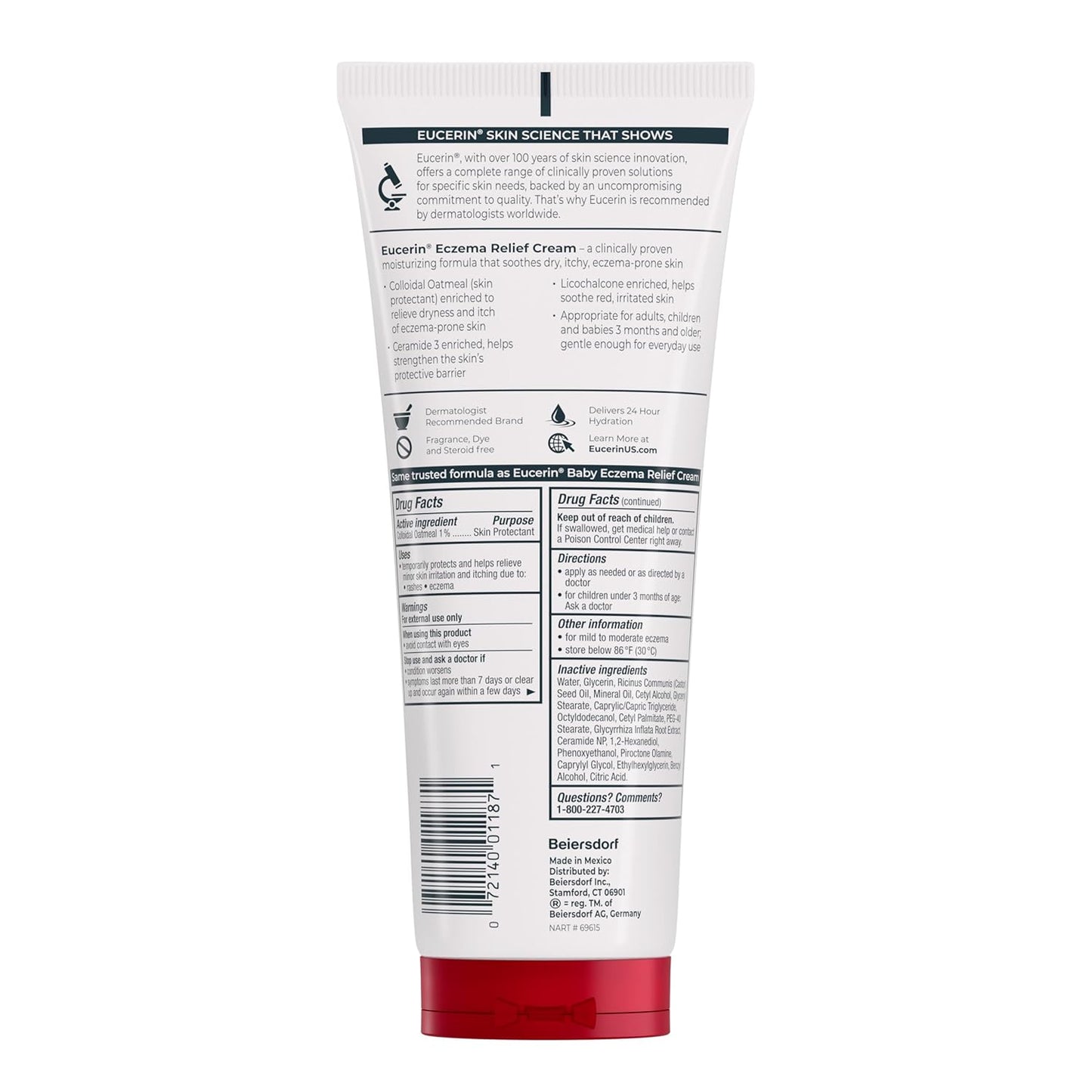 Eucerin Eczema Relief Body Cream – Steroid-Free Safe Skincare, No Harmful Additives or Irritants