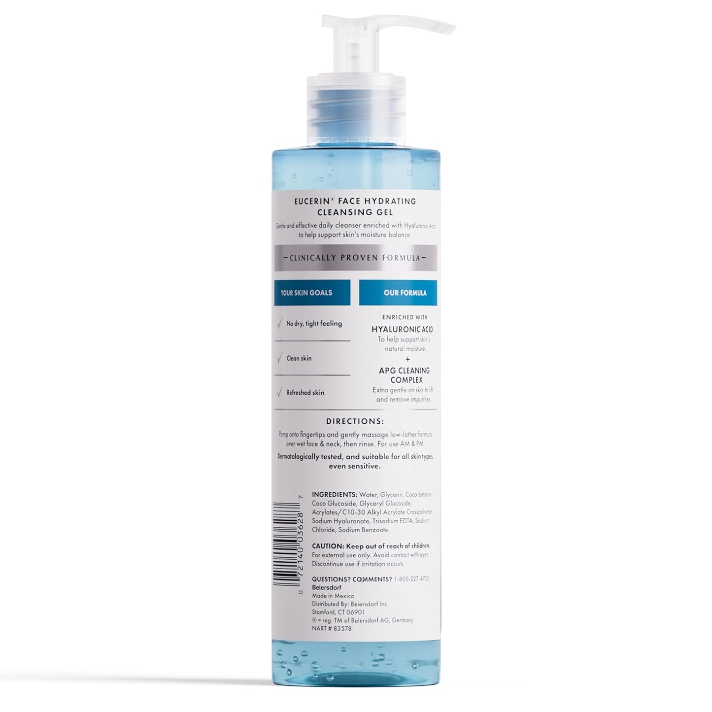 Eucerin Gentle Hydrating Cleanser – Safe Dermatologist-Recommended Face Wash for Sensitive Skin
