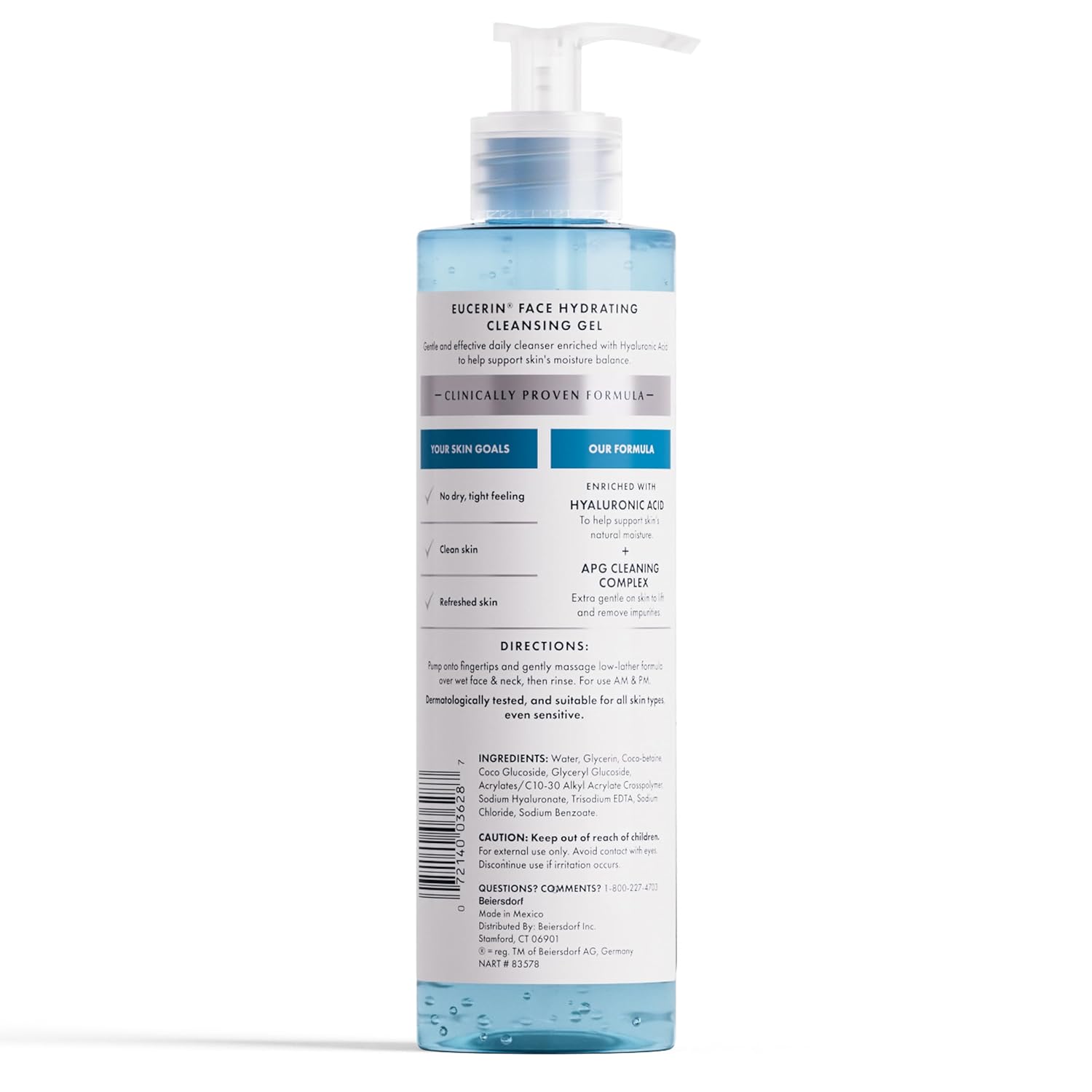 Eucerin Gentle Hydrating Cleanser – Safe Dermatologist-Recommended Face Wash for Sensitive Skin