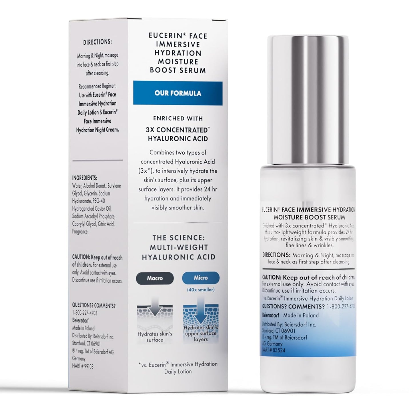 Eucerin Immersive Hydration Smoothing Face Serum – Evening Wind-Down Hydration Step for the Bedside Vanity