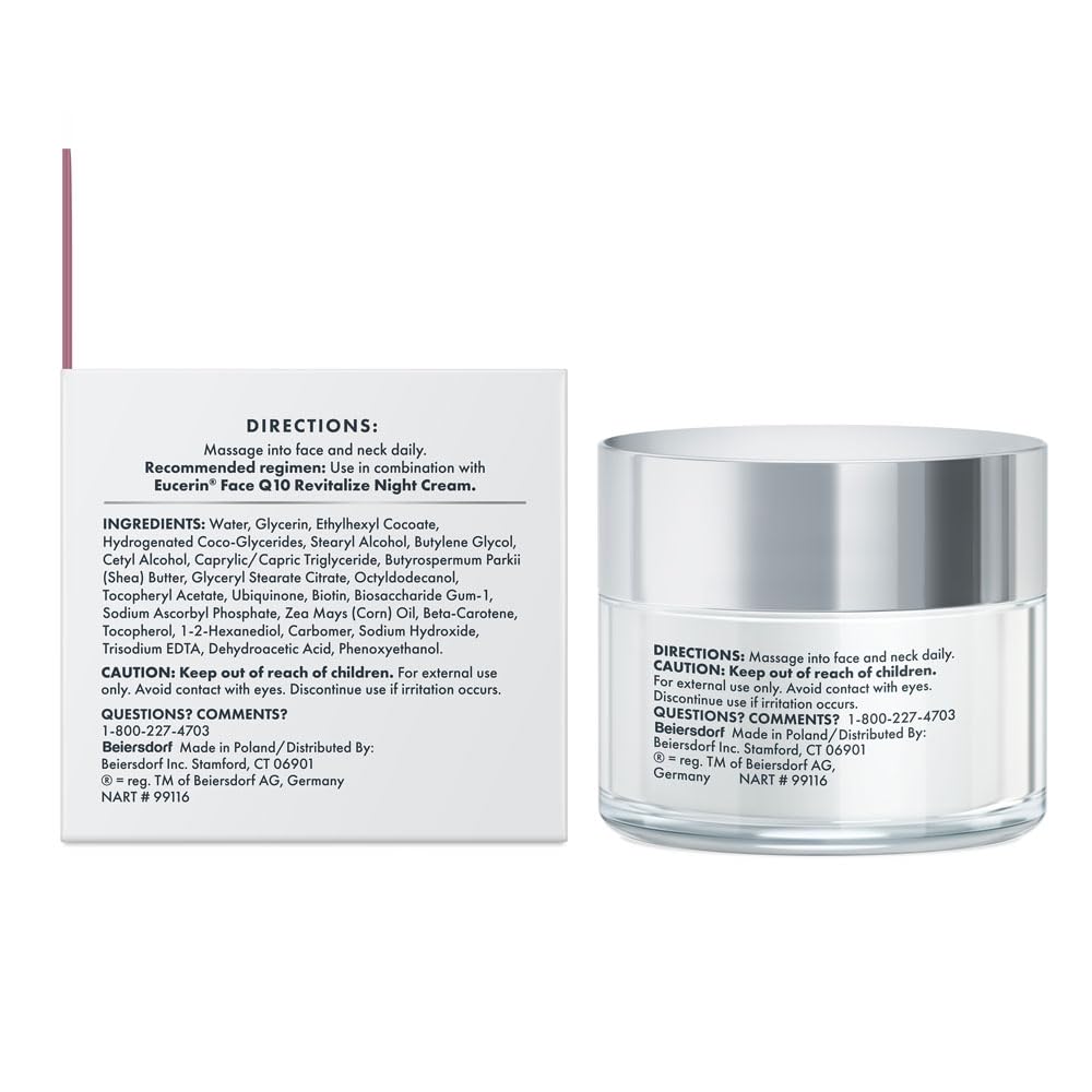 Eucerin Q10 Anti-Wrinkle Cream – Essential Unscented Moisturizer for Simplified Skincare