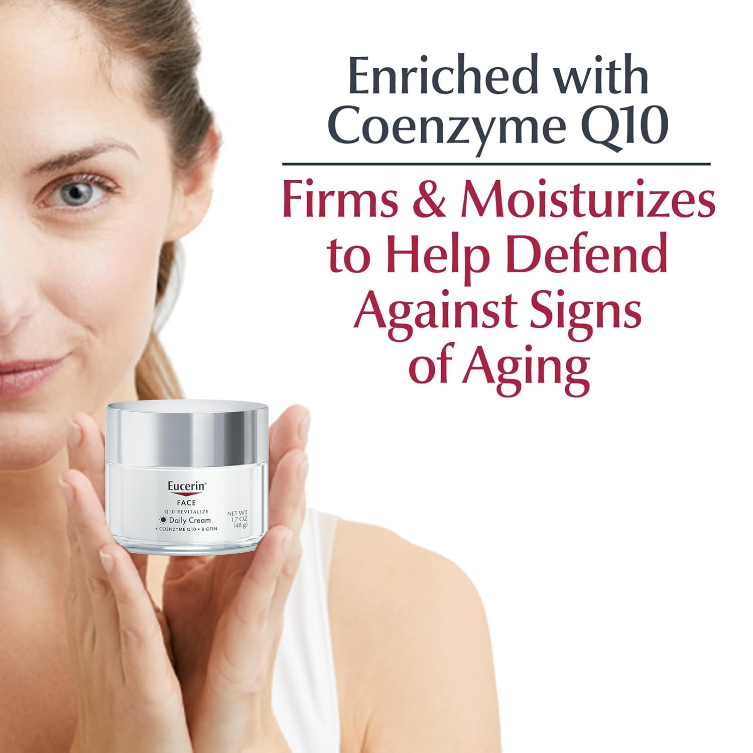 Eucerin Q10 Anti-Wrinkle Cream – Essential Unscented Moisturizer for Simplified Skincare
