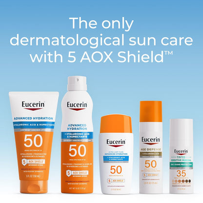 Eucerin Sun Advanced Hydration SPF 50 – Mindful Morning Self-Care Ritual for Dry Skin, Hyaluronic Acid Hydrating Face Sunscreen