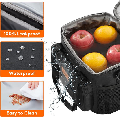 exterior front and side pockets for keys, earbuds, utensils, and napkins