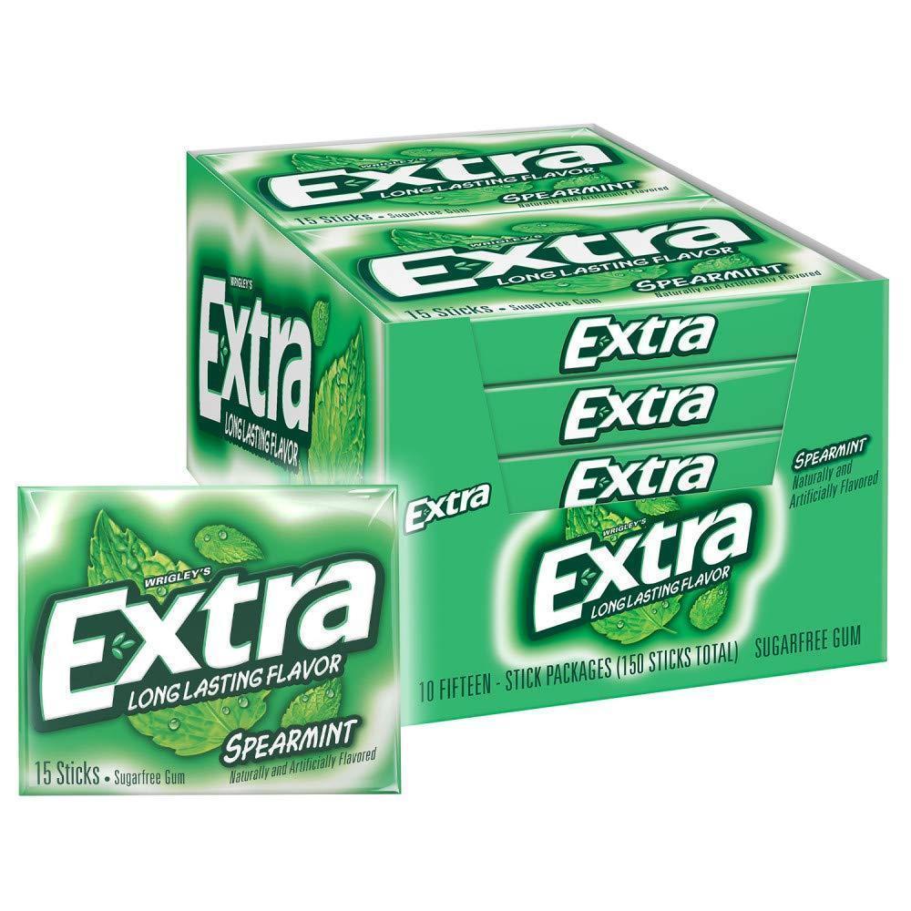 EXTRA Chewing Gum Sugar Free 10 Pack – Diabetic Friendly Breath Freshener with Sorbitol and Sucralose for Daily Wellness Routines