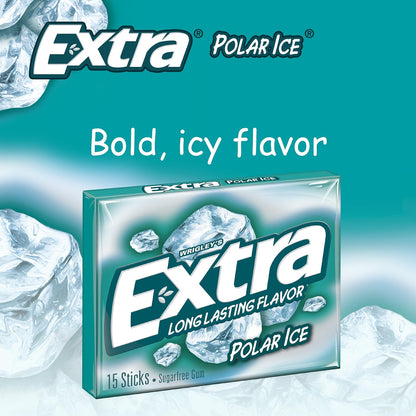 Extra Polar Ice Sugarfree Gum – Commuter Chew for Long Drives and Focused Workdays, 45 ct