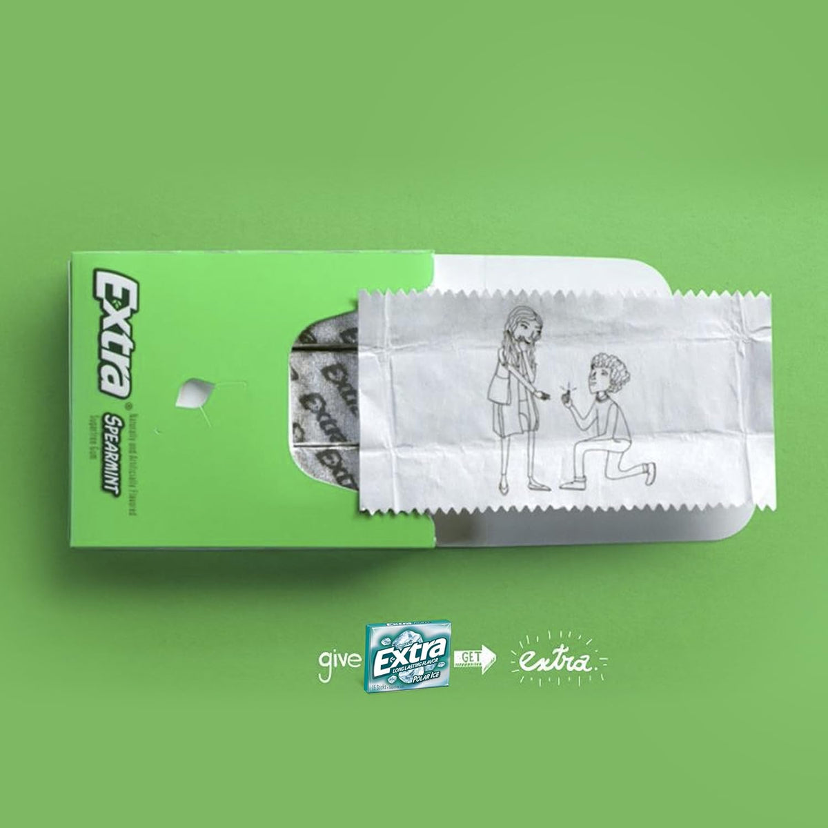 Extra Polar Ice Sugarfree Gum – Commuter Chew for Long Drives and Focused Workdays, 45 ct
