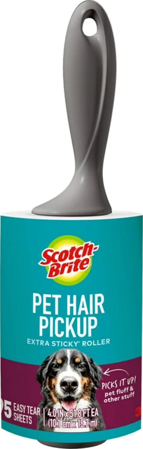 extra-sticky adhesive surface engineered 50% stickier than standard scotch-brite rollers