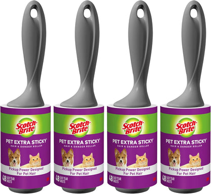 extra sticky adhesive surface rated 50% stickier than standard scotch-brite rollers