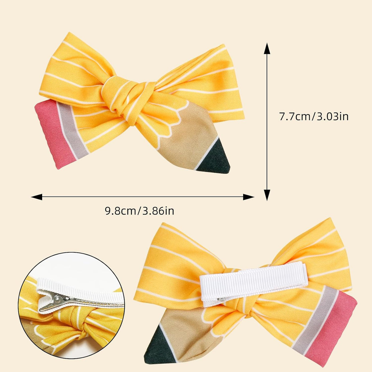 fabric-wrapped metal alligator clip for scalp-safe, snag-free wear
