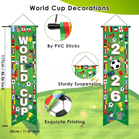 fade-resistant digital printing with soccer balls, trophies, flags, and player graphics
