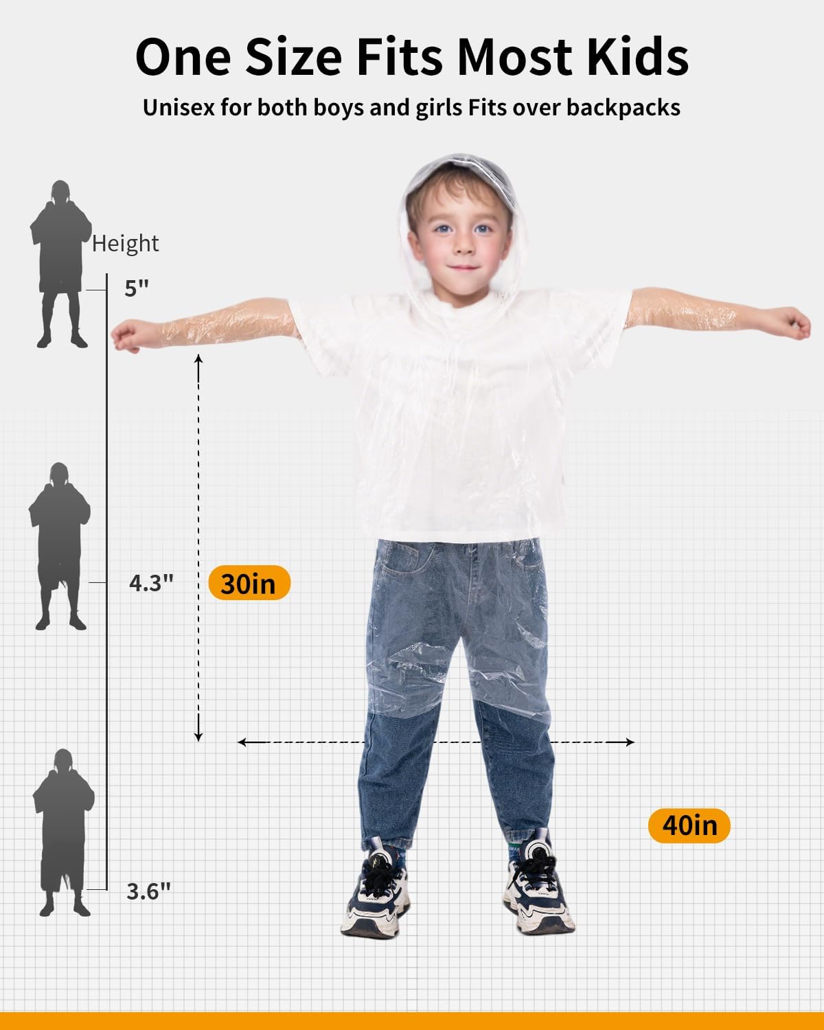 family combination packs pairing kids ponchos with adult-size clear ponchos